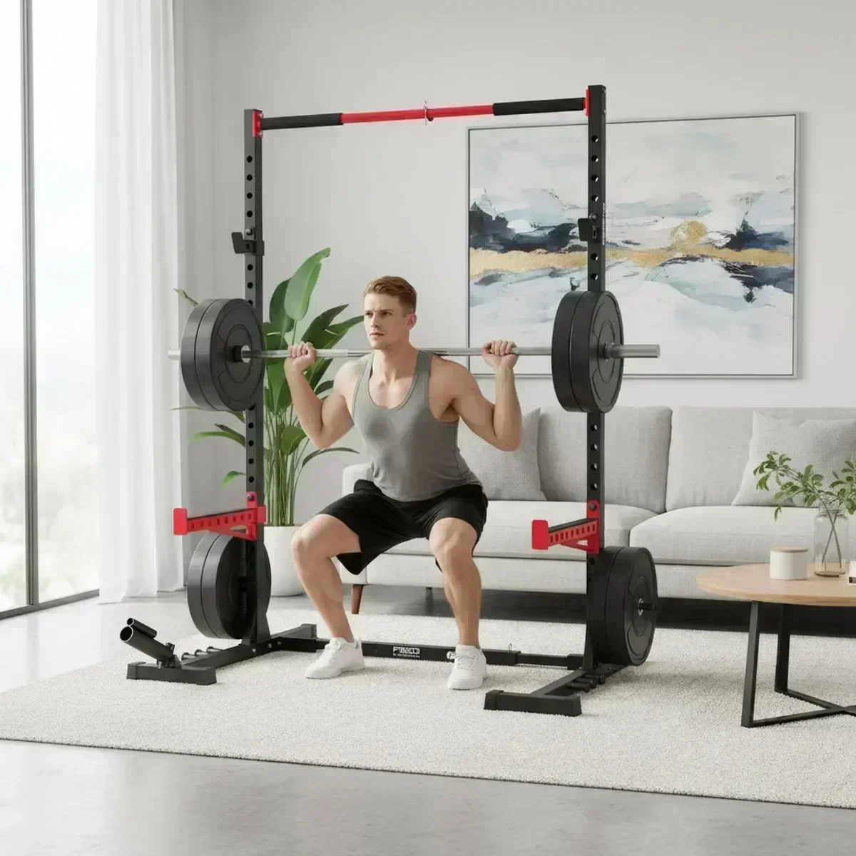Pull Up Bar - Suporte Ajustável para Agachamento em Casa