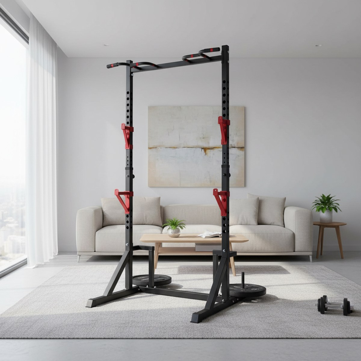 Rack de Força Ajustável com Ba - Pull Up Bar avaliação e preço