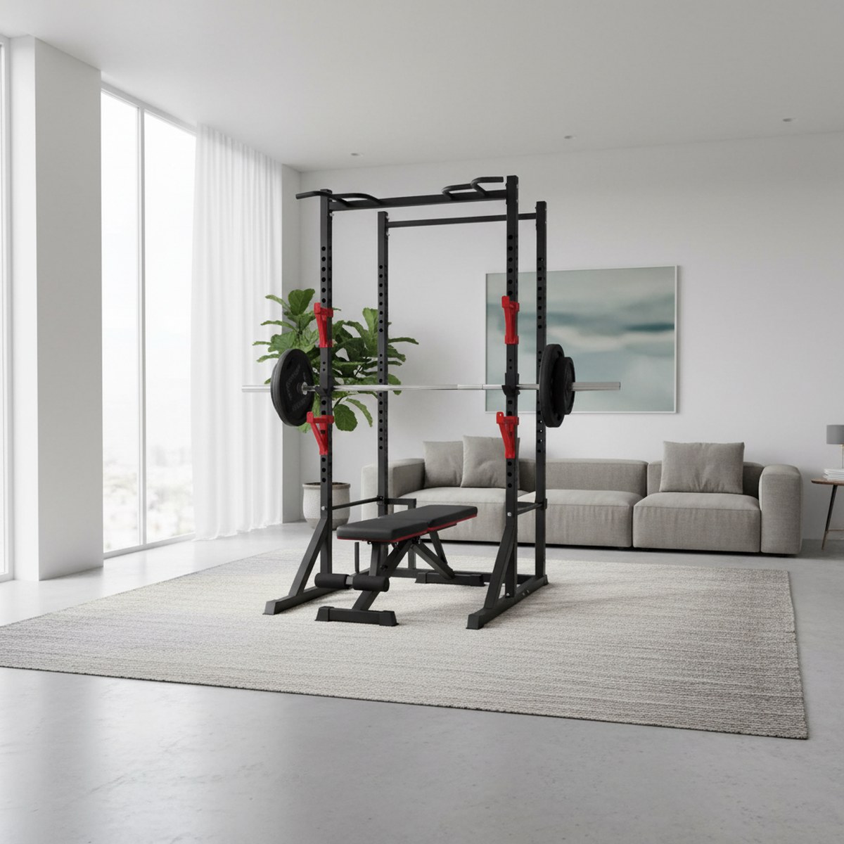 Rack de Força Ajustável com Ba - Pull Up Bar avaliação e preço